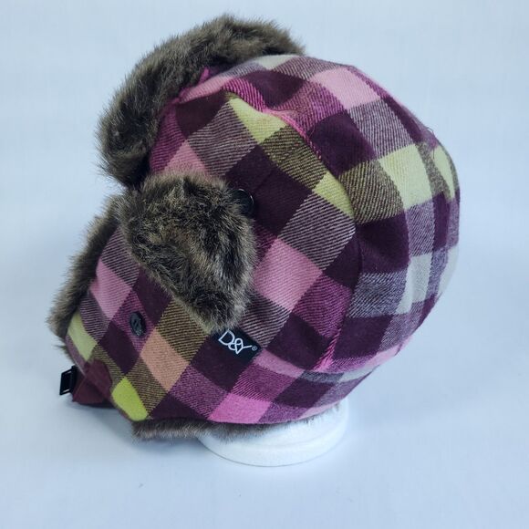 D&Y David & Young Trapper Hat Womens Faux Fur Accents Ear Flaps - Picture 7 of 11